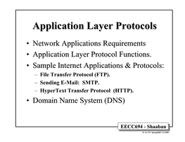 Application Layer Protocols
