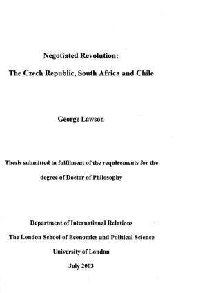 Negotiated Revolution: the Czech Republic, South Africa And