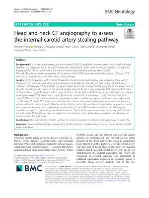 Head and Neck CT Angiography to Assess the Internal Carotid Artery