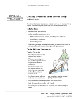 Getting Dressed: Your Lower Body | Making It Easier |