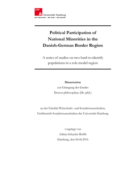 Political Participation of National Minorities in the Danish-German Border Region