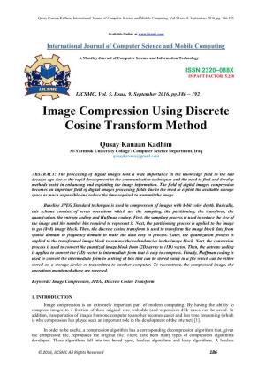 Image Compression Using Discrete Cosine Transform Method