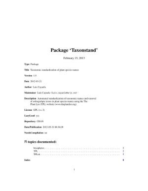 Package 'Taxonstand'
