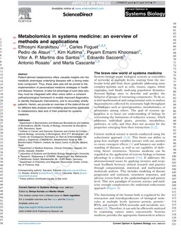 Metabolomics in Systems Medicine