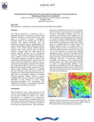 Integrated Remote Sensing and Gravity Based Analysis of Southern Part of Deccan Syneclise for Delineating Promising Areas Of