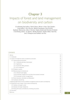 Chapter 3 Impacts of Forest and Land Management on Biodiversity and Carbon