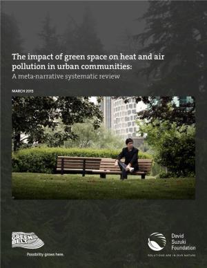 The Impact of Green Space on Heat and Air Pollution in Urban Communities: a Meta-Narrative Systematic Review
