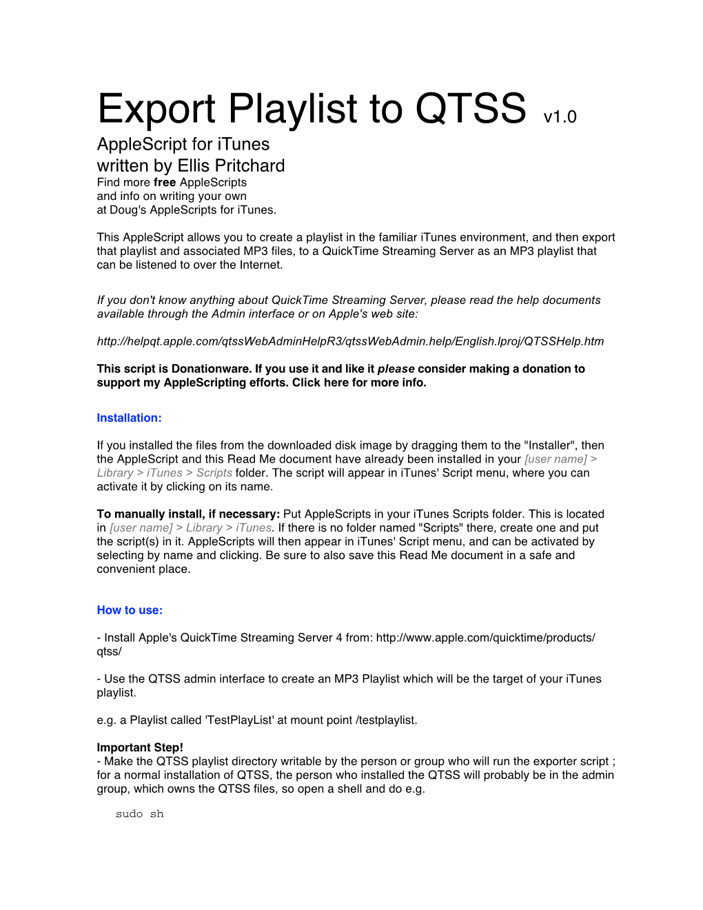 Export Playlist to QTSS.Rtfd