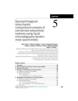 Glycosaminoglycan Disaccharide Compositional Analysis of Cell-Derived Extracellular Matrices Using Liquid Chromatography-Tandem