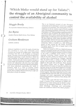 The Struggle of an Aboriginal Community to Control the Availability of Alcohol