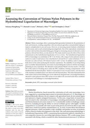 Assessing the Conversion of Various Nylon Polymers in the Hydrothermal Liquefaction of Macroalgae