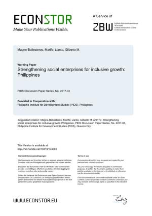 Strengthening Social Enterprises for Inclusive Growth: Philippines
