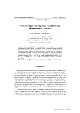 Asynchronous Slip-Ring Motor Synchronized with Permanent Magnets