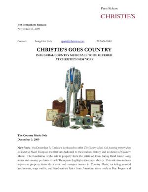 Christie's Goes Country