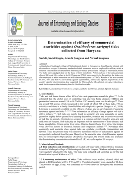 Determination of Efficacy of Commercial Acaricides Against