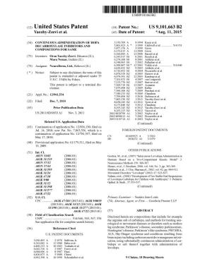 (12) United States Patent (10) Patent No.: US 9,101,663 B2 Yacoby-Zeevi Et Al