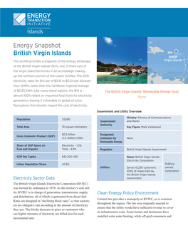 Energy Snapshot British Virgin Islands