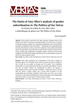The Limits of Amy Allen's Analysis of Gender Subordination in The