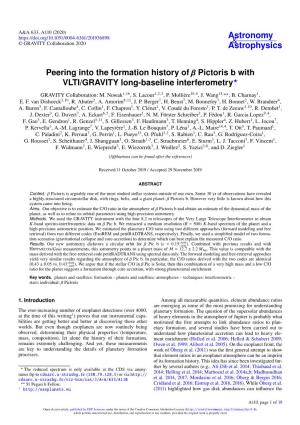Peering Into the Formation History of Β Pictoris B with VLTI/GRAVITY Long-Baseline Interferometry? GRAVITY Collaboration: M