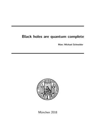Black Holes Are Quantum Complete
