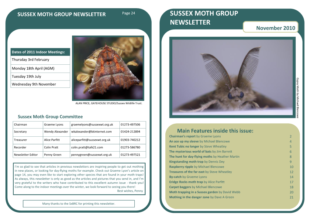 SUSSEX MOTH GROUP NEWSLETTER Page 24 SUSSEX MOTH GROUP NEWSLETTER November 2010
