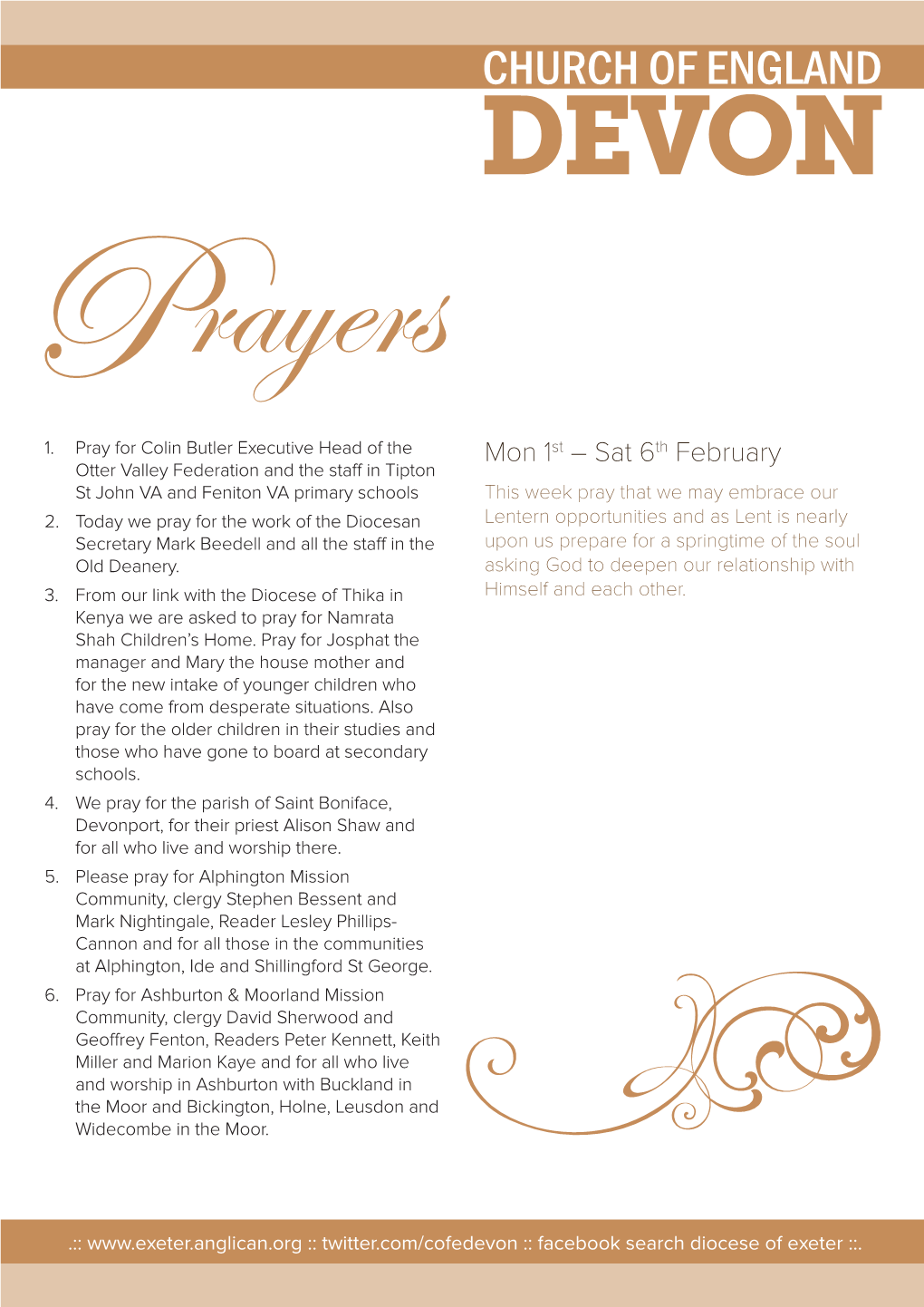 CHURCH of ENGLAND DEVON Prayers 1