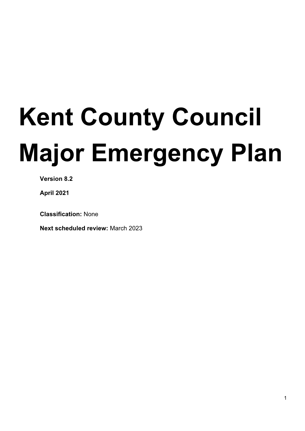 Kent Major Emergency Plan