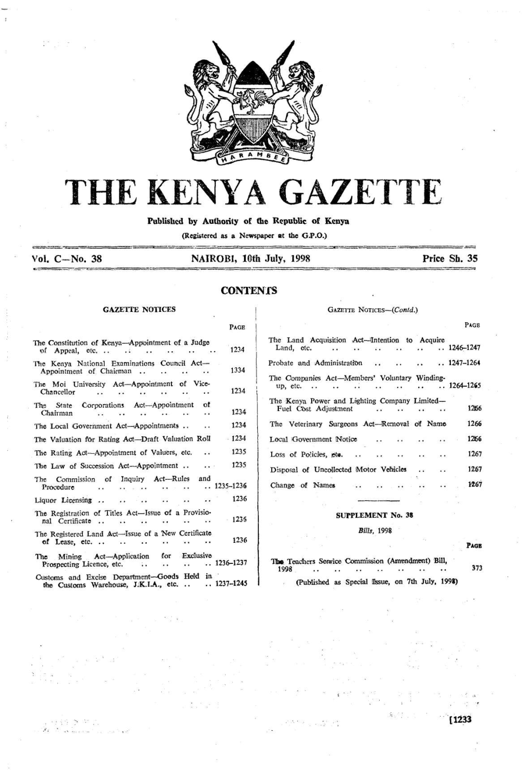 The Kenya Gazette