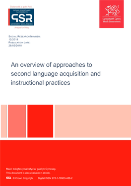 An Overview of Approaches to Second Language Acquisition and Instructional Practices