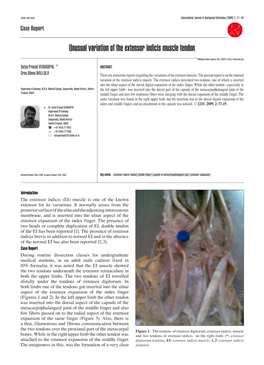 Unusual Variation of the Extensor Indicis Muscle Tendon