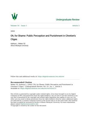 Public Perception and Punishment in Chretien's Cliges