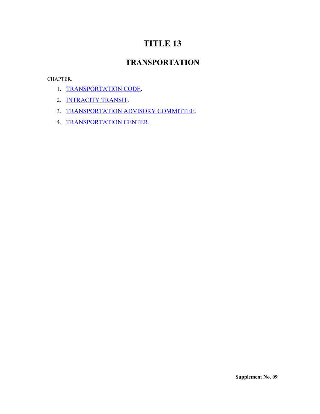 Title 13: Transportation