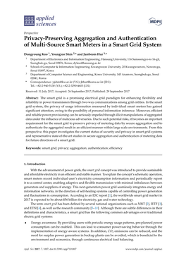 Privacy-Preserving Aggregation and Authentication of Multi-Source Smart Meters in a Smart Grid System