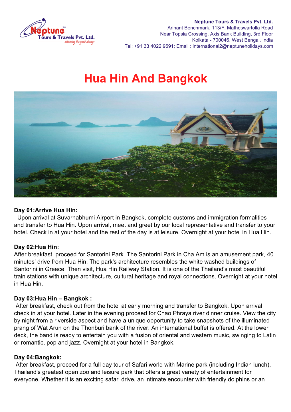 Hua Hin and Bangkok