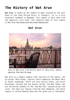 The History of Wat Arun,Fun Facts About the Thai Ramakien,Thai Art