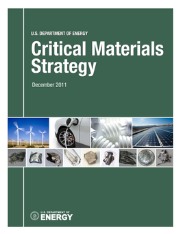 US Department of Energy (2011) Critical Materials Strategy / Report
