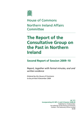 The Report of the Consultative Group on the Past in Northern Ireland