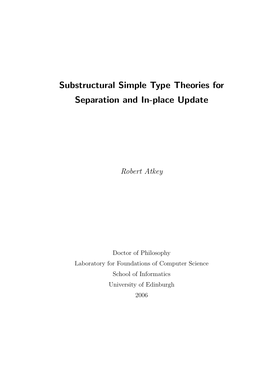 Substructural Simple Type Theories for Separation and In-Place Update