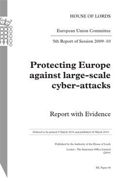 Protecting Europe Against Large-Scale Cyber-Attacks