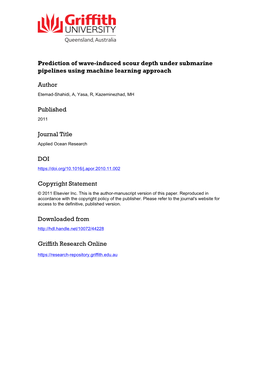 Prediction of Wave-Induced Scour Depth Under Submarine Pipelines Using Machine Learning Approach