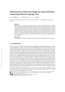 Enhancement of Record Linkage by Using Attributes Containing Natural Language Text