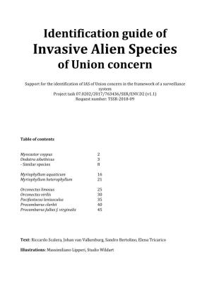 Invasive Alien Species of Union Concern