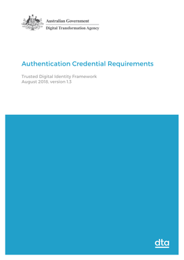 Authentication Credential Requirements