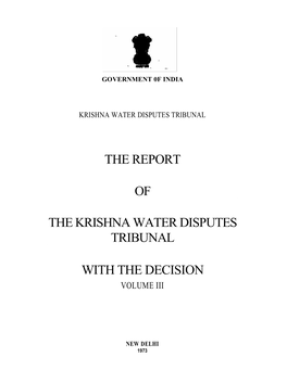 KRISHNA WATER DISPUTES Trlbunal