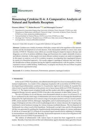 Biosensing Cytokine IL-6: a Comparative Analysis of Natural and Synthetic Receptors