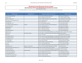 Richland County Business Service Center Open Businesses with Issued 2018 Richland County Business Licenses As of December 27, 2018 S.C