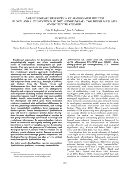 Dinophyceae), Two Dinoflagellates Symbiotic with Cnidaria1