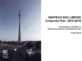 SENTECH SOC LIMITED Corporate Plan 2015-2018