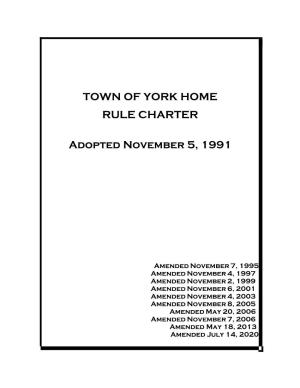 Town of York Home Rule Charter