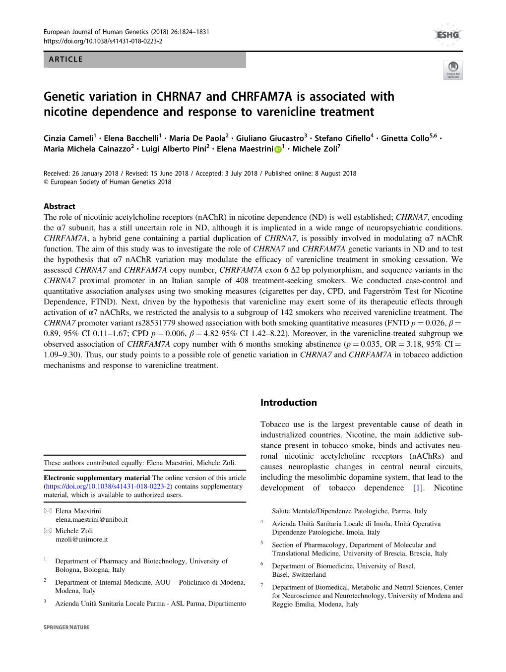 Genetic Variation in CHRNA7 and CHRFAM7A Is Associated with Nicotine Dependence and Response to Varenicline Treatment
